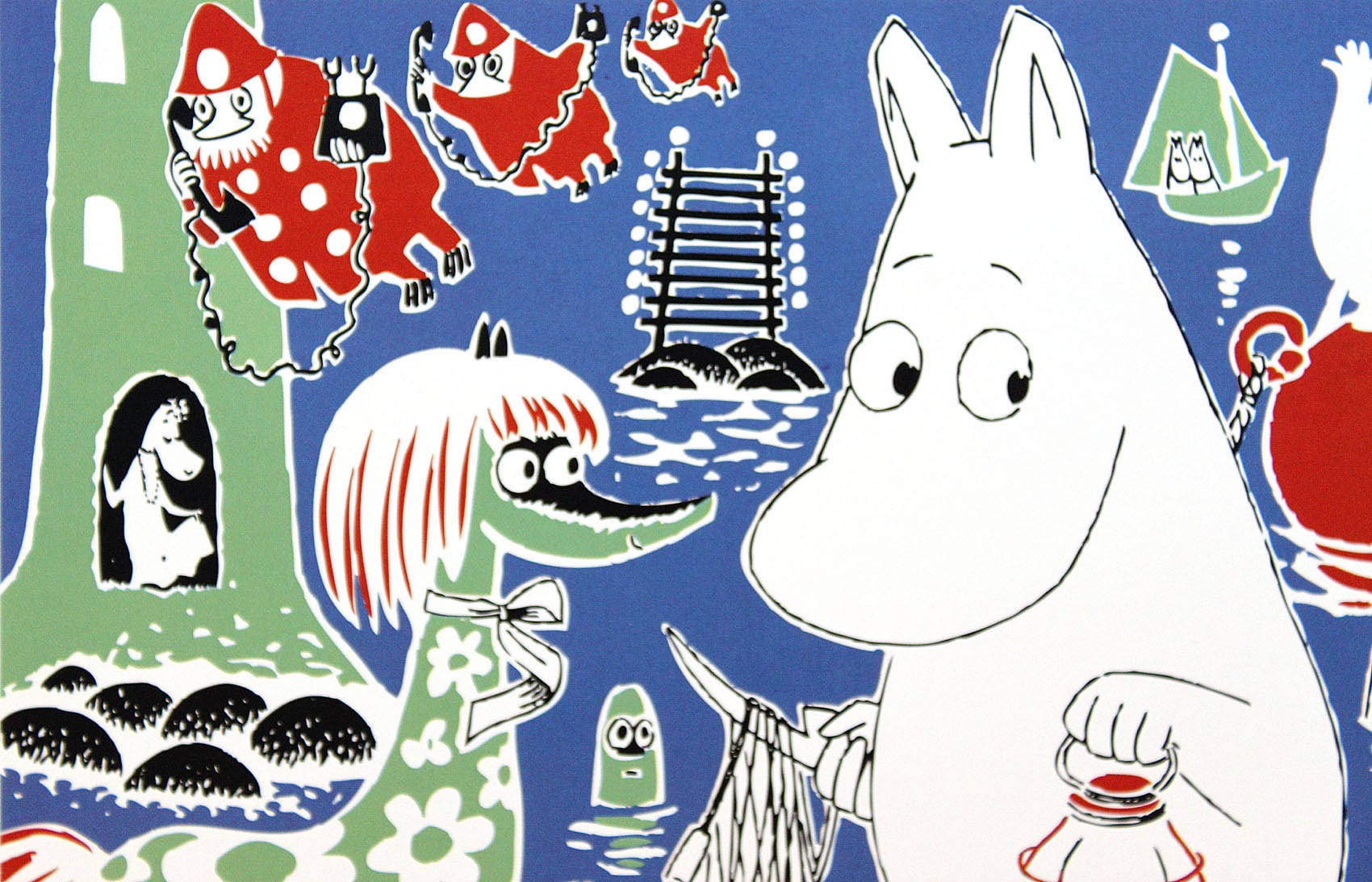 ムーミン 北欧 Putinki「ムーミントロール 4」送料無料 フレーム選択可能 展示用フック付アートポスター 絵画 インテリア アート