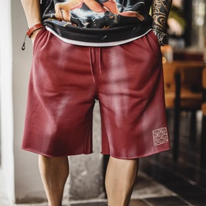 Sweat Material Knee-High Drawcord Half Pant [2086]