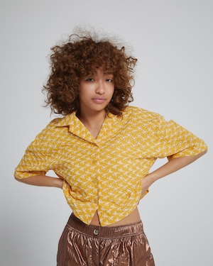 Flower Lace Shirt(YELLOW)