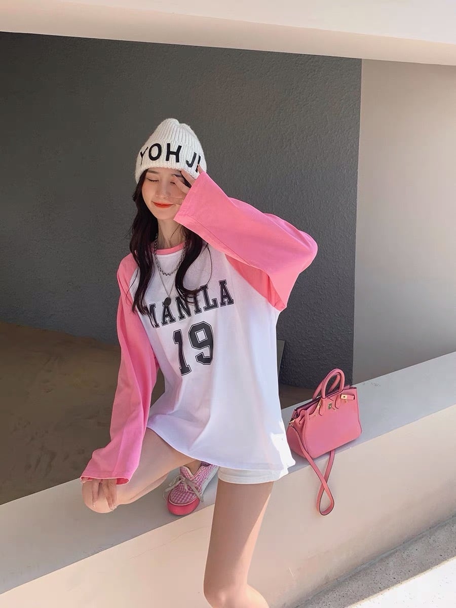 Tシャツ スポーティ Tシャツ ラインストーン ねこ ピンク 黒 白