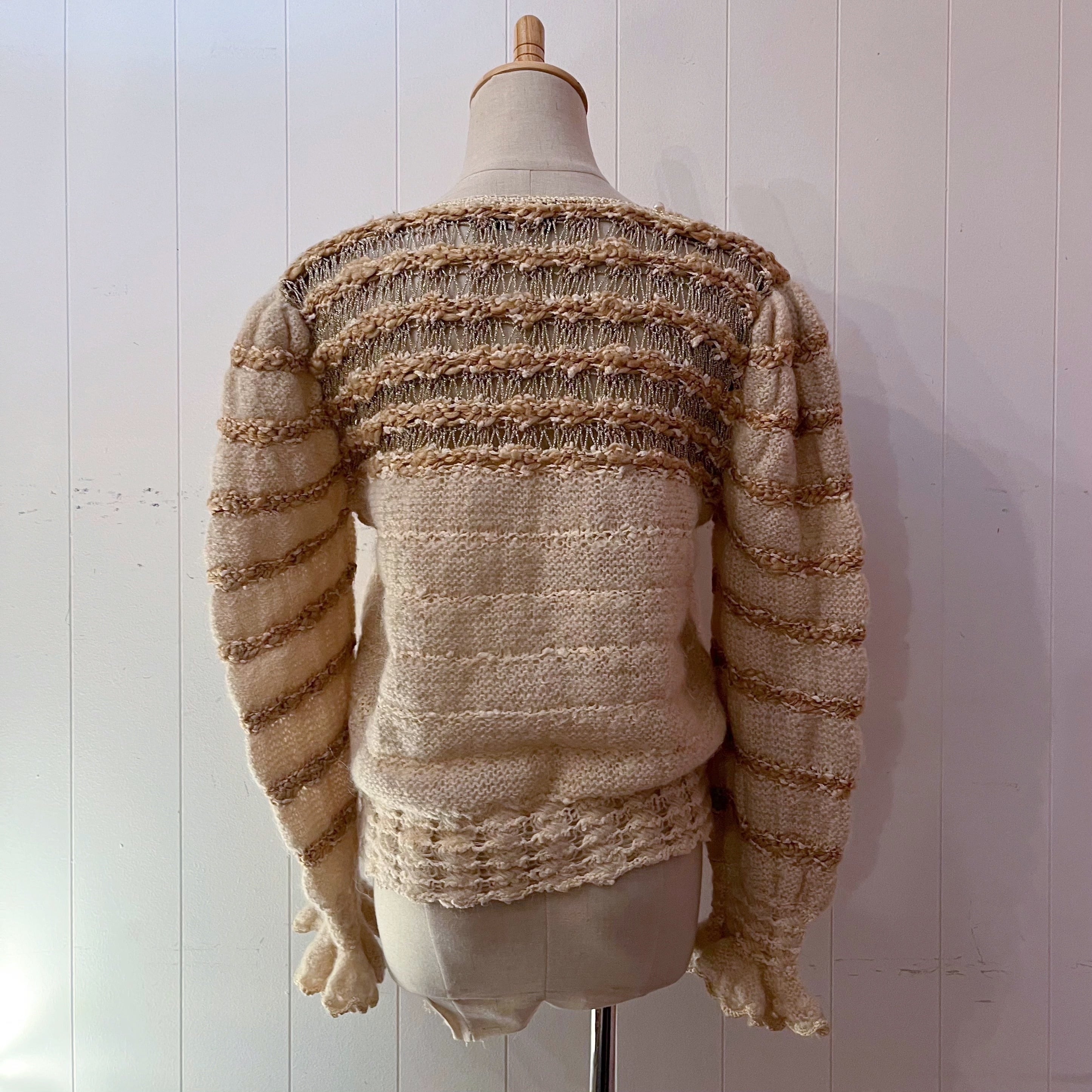 ruffle cuffs gold lame knit