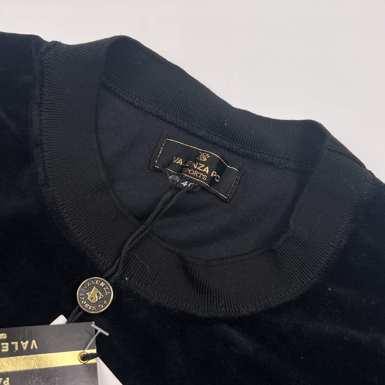 新品 Valenza po Sports バレンザポー ベルベット ベロア 長袖シャツ カットソー 40/ブラック レディース