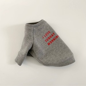 I LOVE SUNDAY MORNINGS裏毛スウェット(グレー×レッド)SSS〜SS