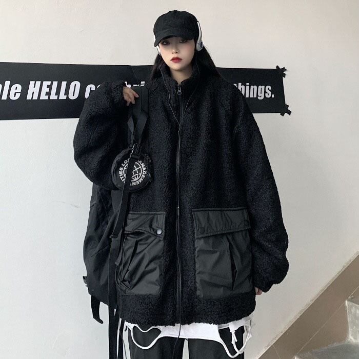 ポケットウールコート ウィンタースタイルルーズ コットン 大きめサイズ かわいい 冬物 ケッペル97983920212