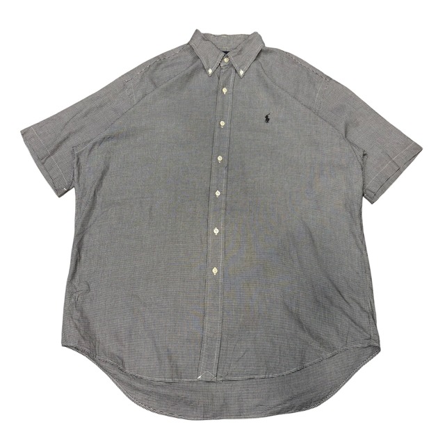 【古着】Polo Ralph Lauren Half Sleeve Check Shirt (White×Black)