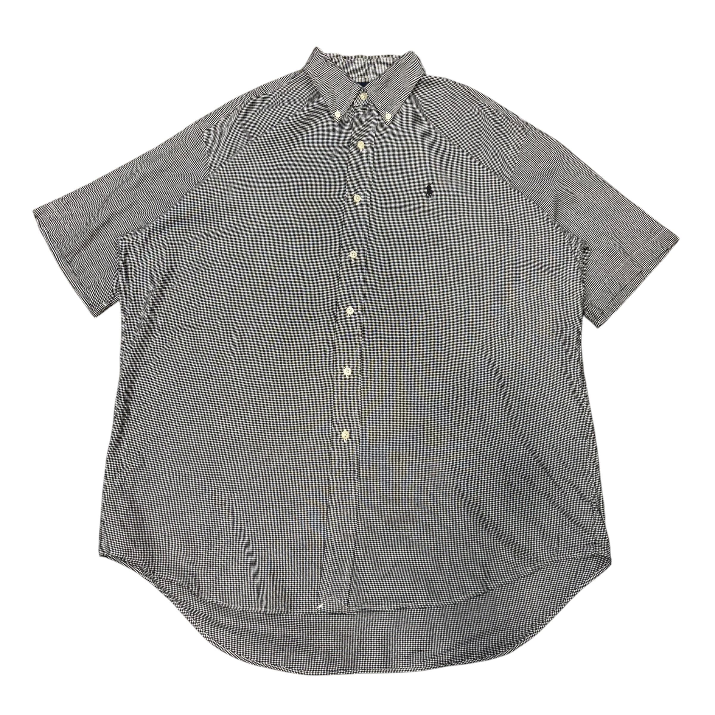 【古着】Polo Ralph Lauren Half Sleeve Check Shirt (White×Black)