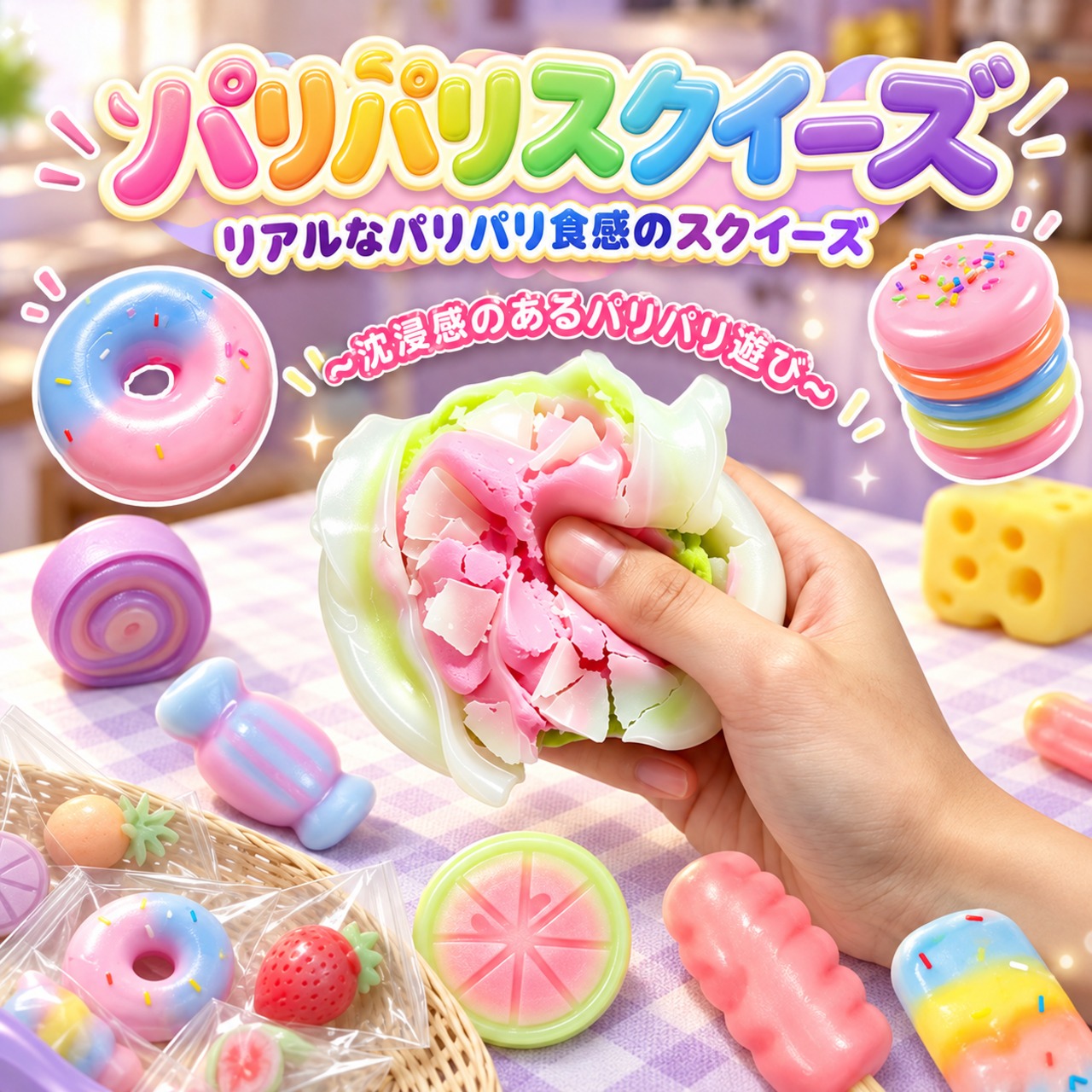 JT73.手作りスクイーズ DIYキット 石けん風・チョコレート風 ぷにぷに