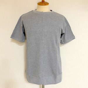 Waffle Asymmetry Crew Neck S/S Sweat　Gray