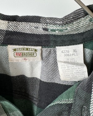 -Five Brother- Vintage 90s XL Flannel Check Shirt
