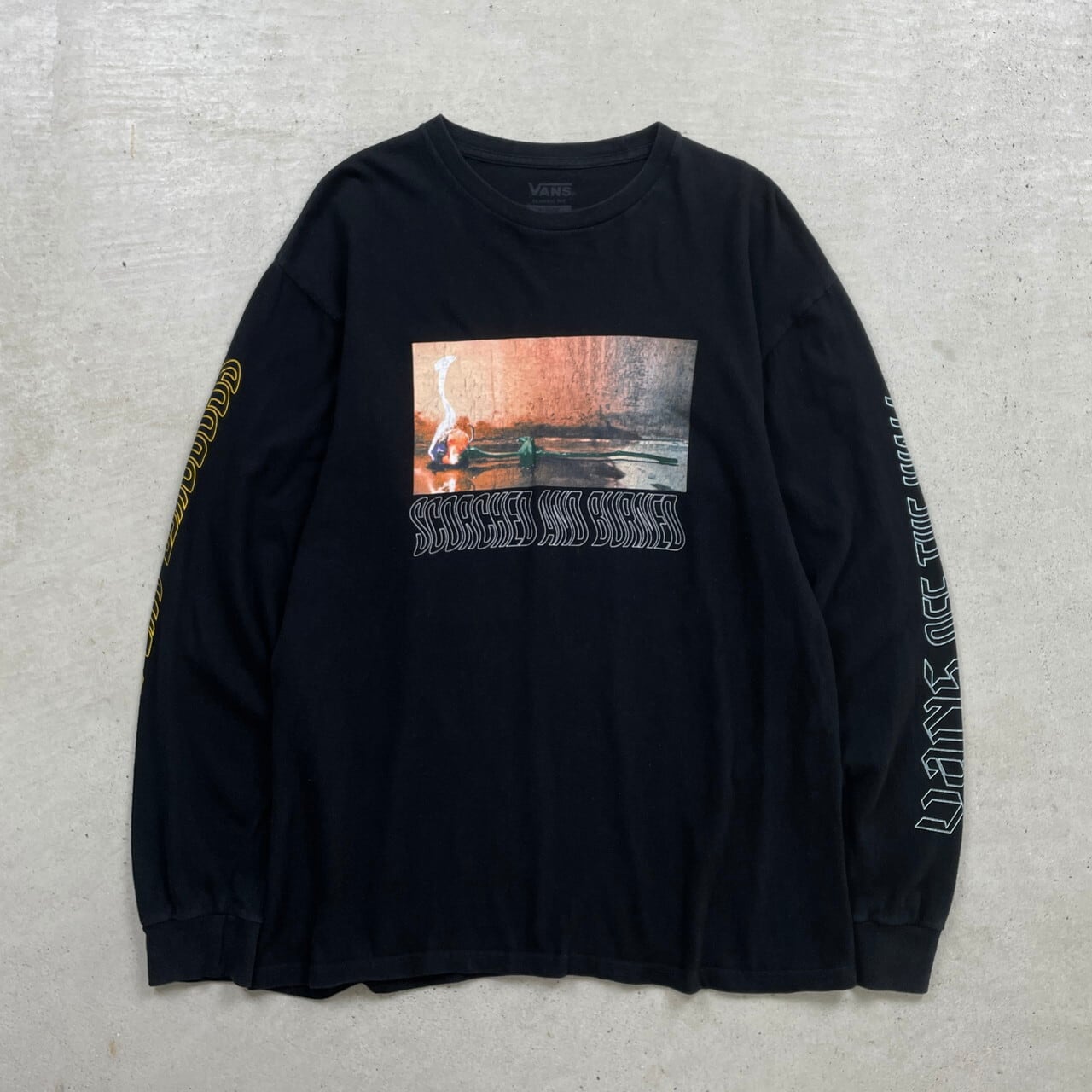 VANS バンズ 長袖 フォトプリント ロングTシャツ ロンT メンズM 古着 
