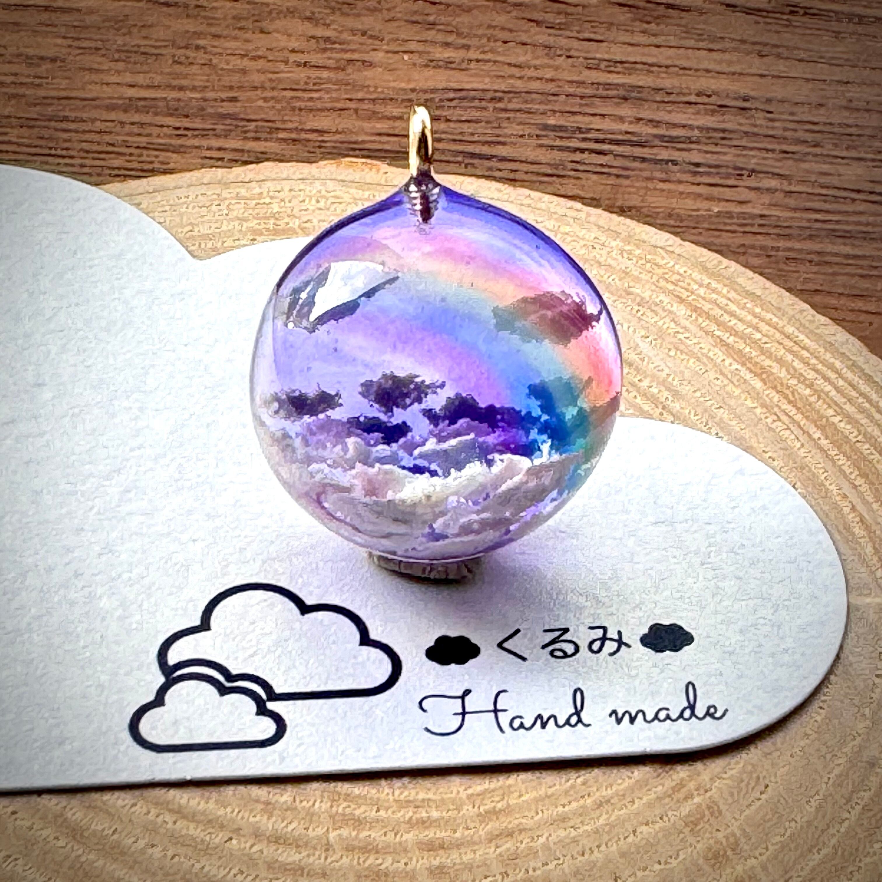 半球の雲レジン 夕暮れ空にかかる虹 J