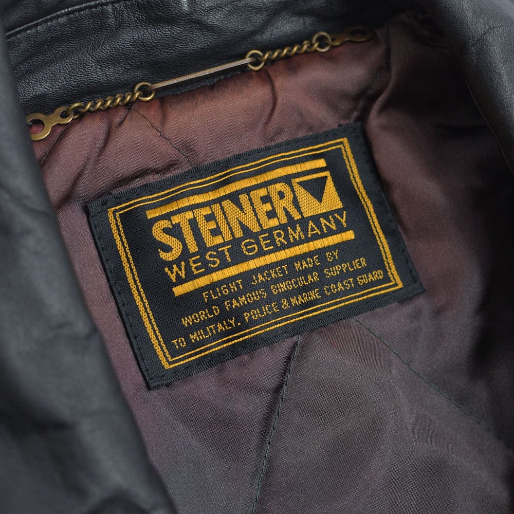 80s～ Steinerシュタイナー ブラックレザー ボンバージャケット
