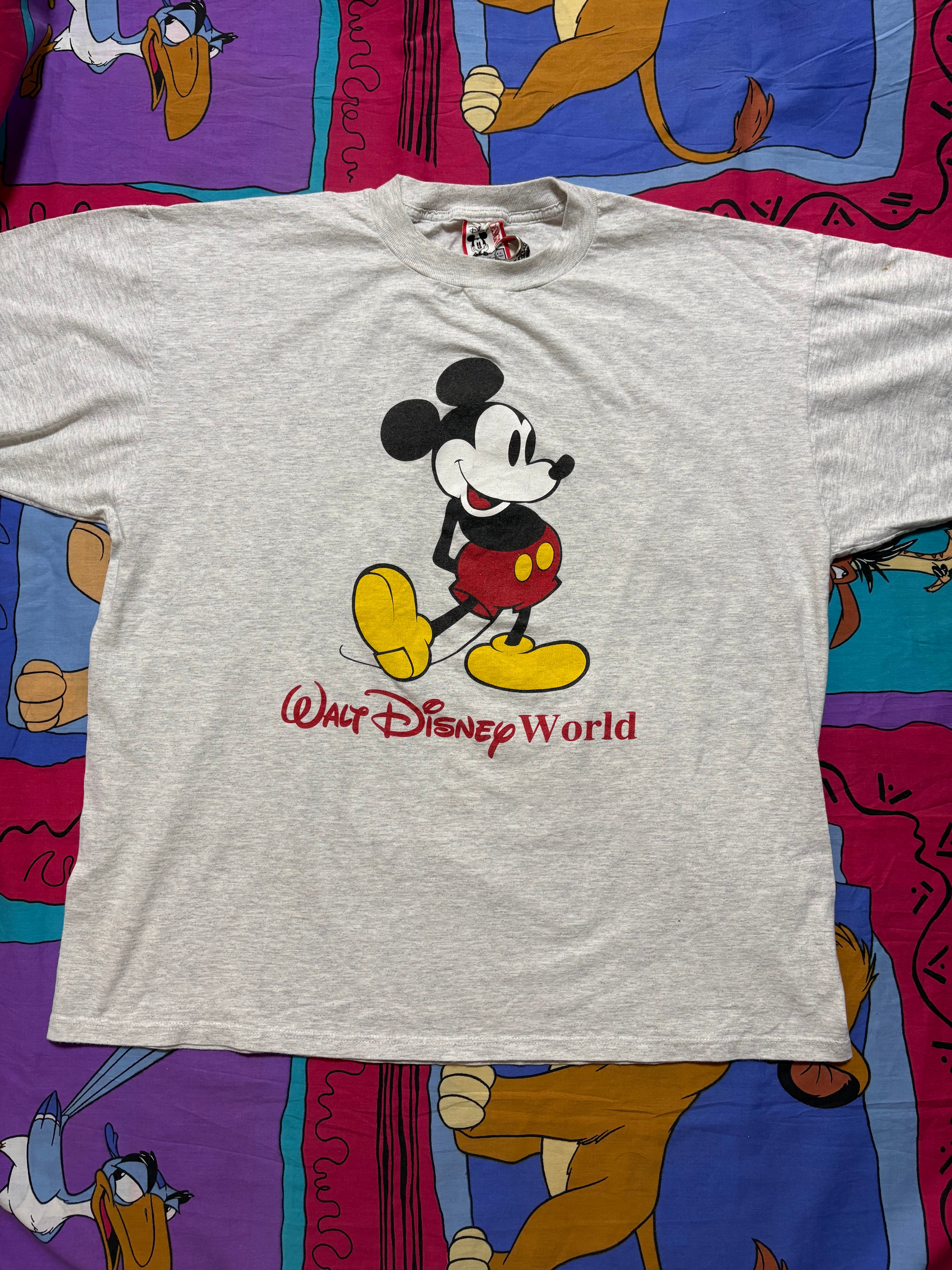 激レア 80s 黒人ミッキーマウス ビンテージ Tシャツ 日焼けミッキー(白
