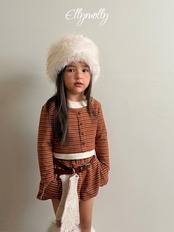 エリーモリー / ELLY MOLLY / ラテストライプバルーンショーツ / 韓国子供服 / キッズ / 26winter〖取寄〗*3~11号*