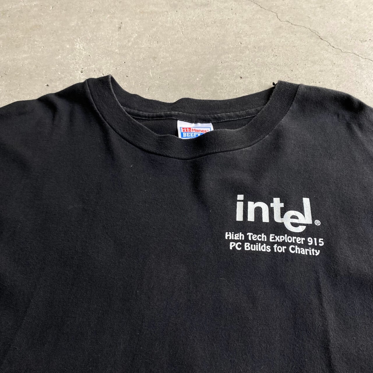 【一点物】90s USA製 INTEL 企業ロゴ刺繍 ナイロンプルオーバー XL