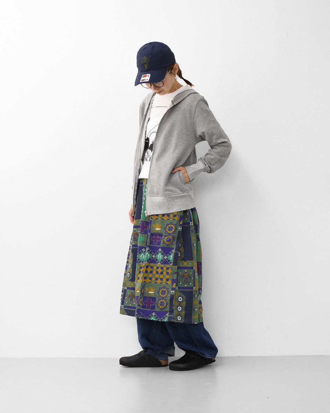 mizuiro ind [ミズイロ インド] brushed back zip hoodie [3-210057