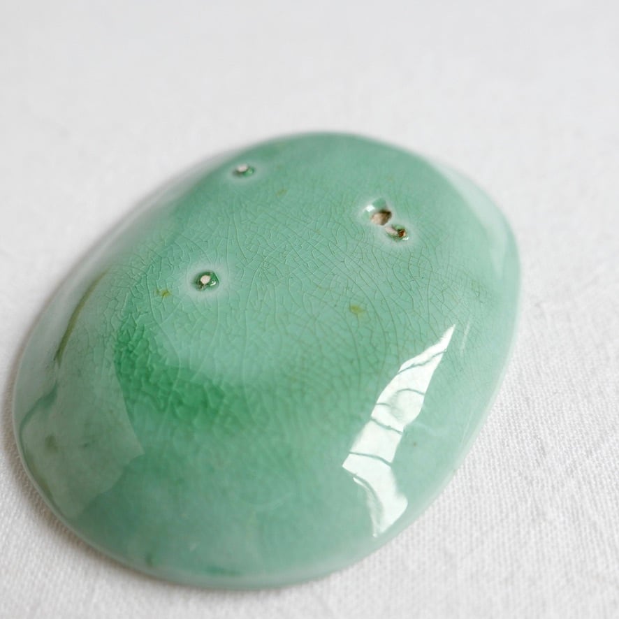 30989】 珉平焼 楕円豆皿（1枚） 明治 / Minpei Yaki Small Plate
