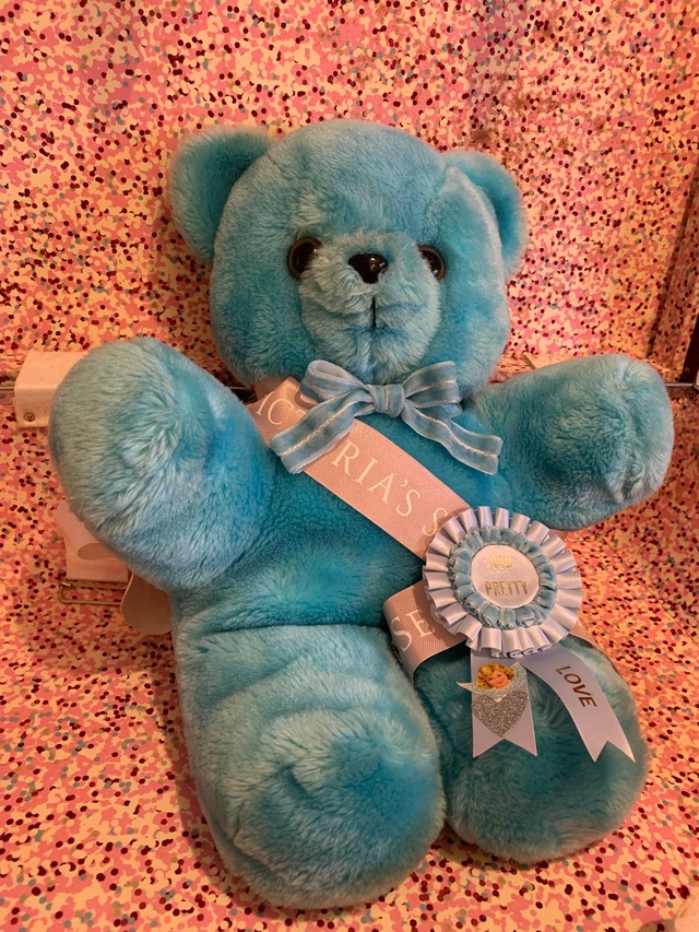 ブルーのヴィンテージテディベア (210808)