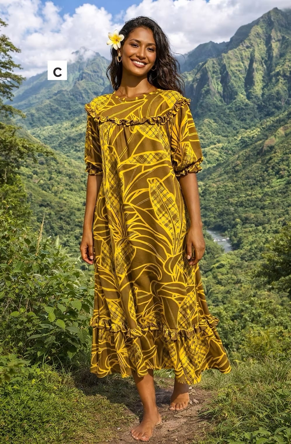 Nohea Lani C マロンブラウン×マスタードイエロー(受注生産(予約販売))