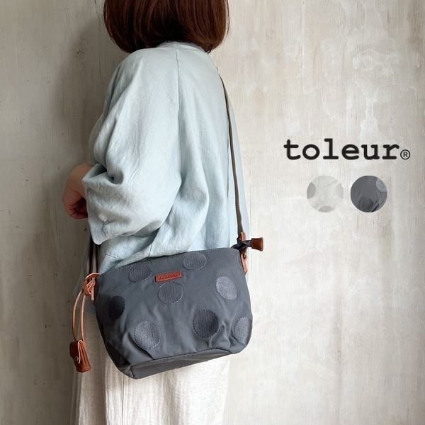 toleur(トーラ)コットンナイロン ドット刺繍ショルダー 13008