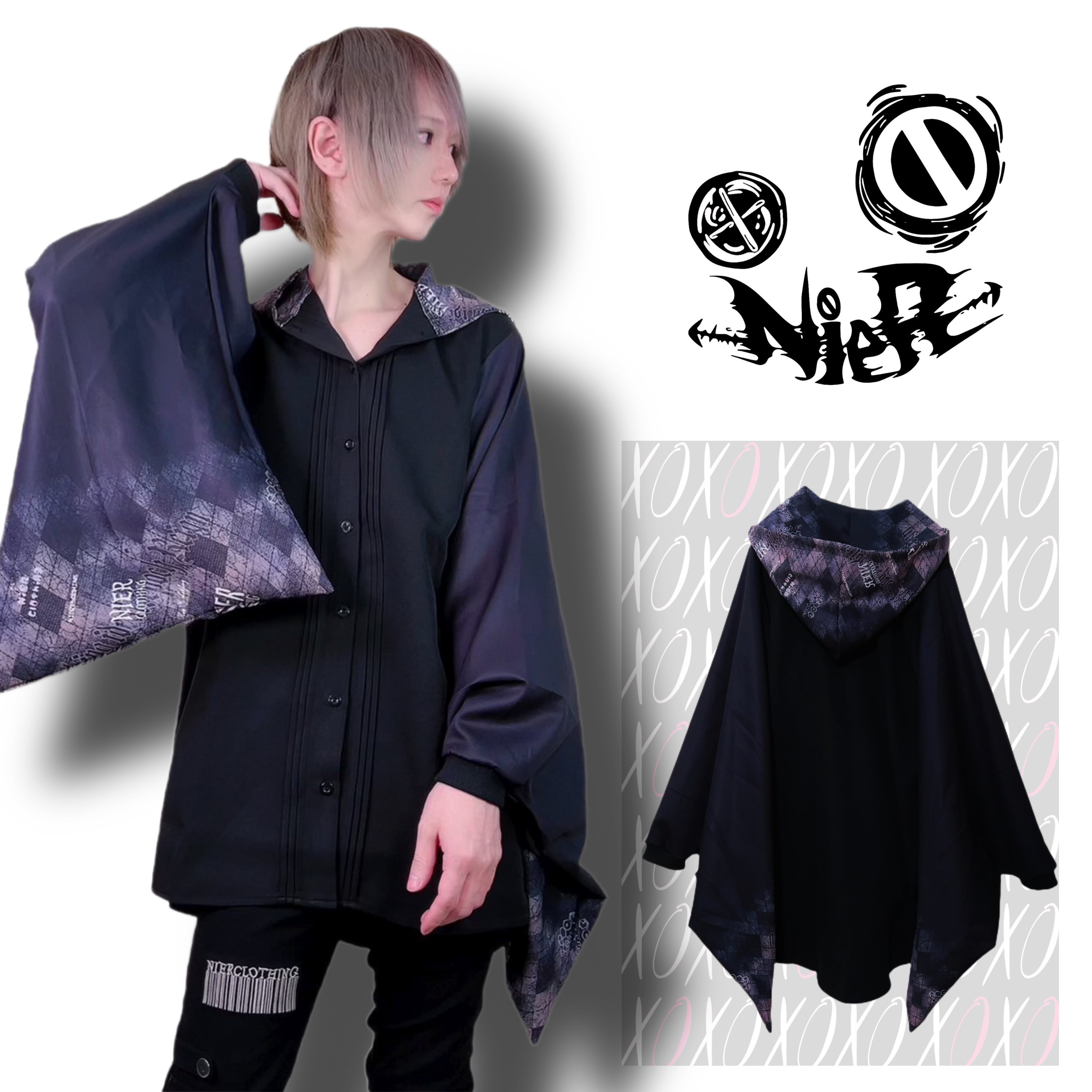 NieR 着物風袖FRONTBRAIDOFF-SHOULDER PULLOVER