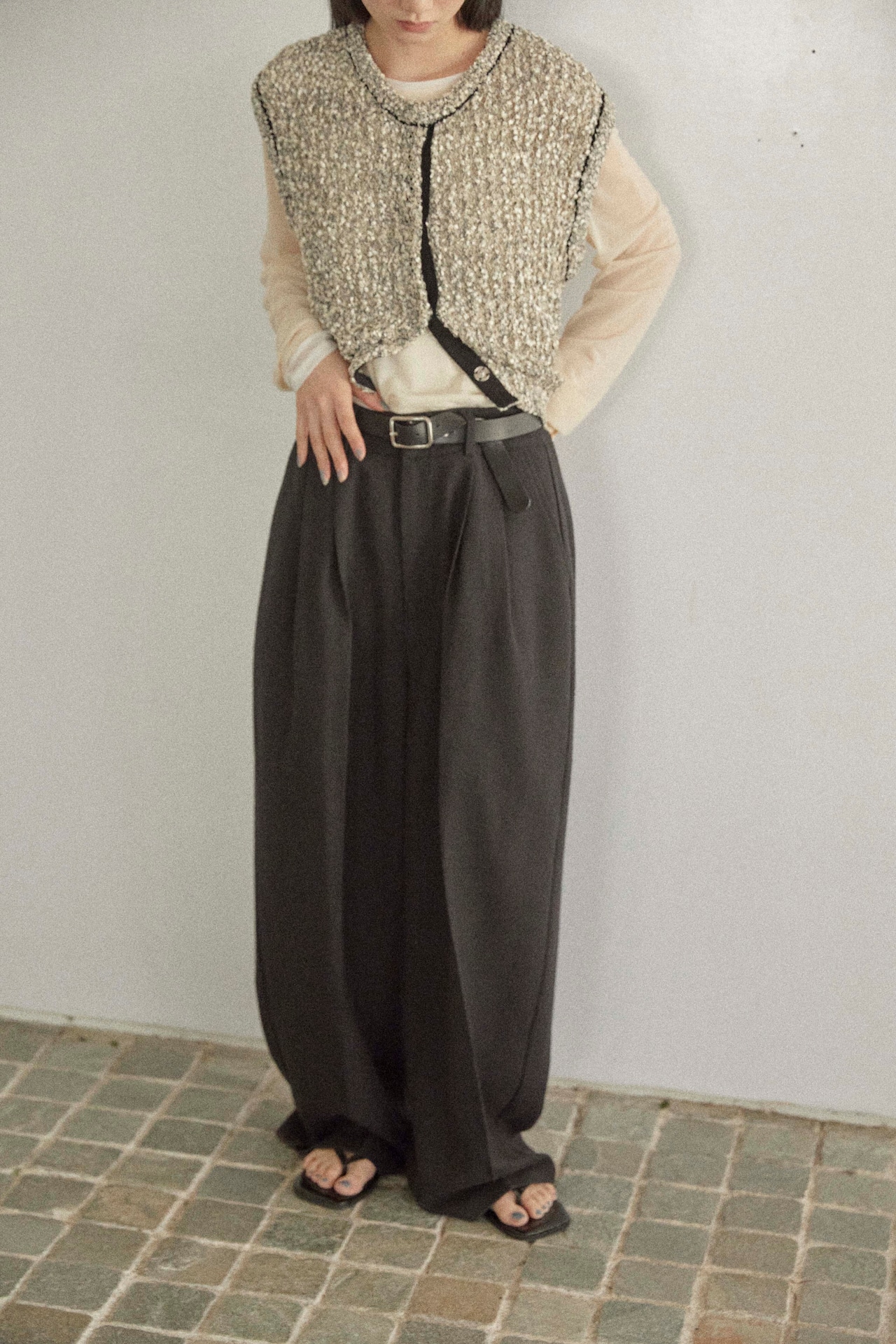 DU250501 linen like wide straight pants【T sizeあり】【Re Stock】【残り僅か】
