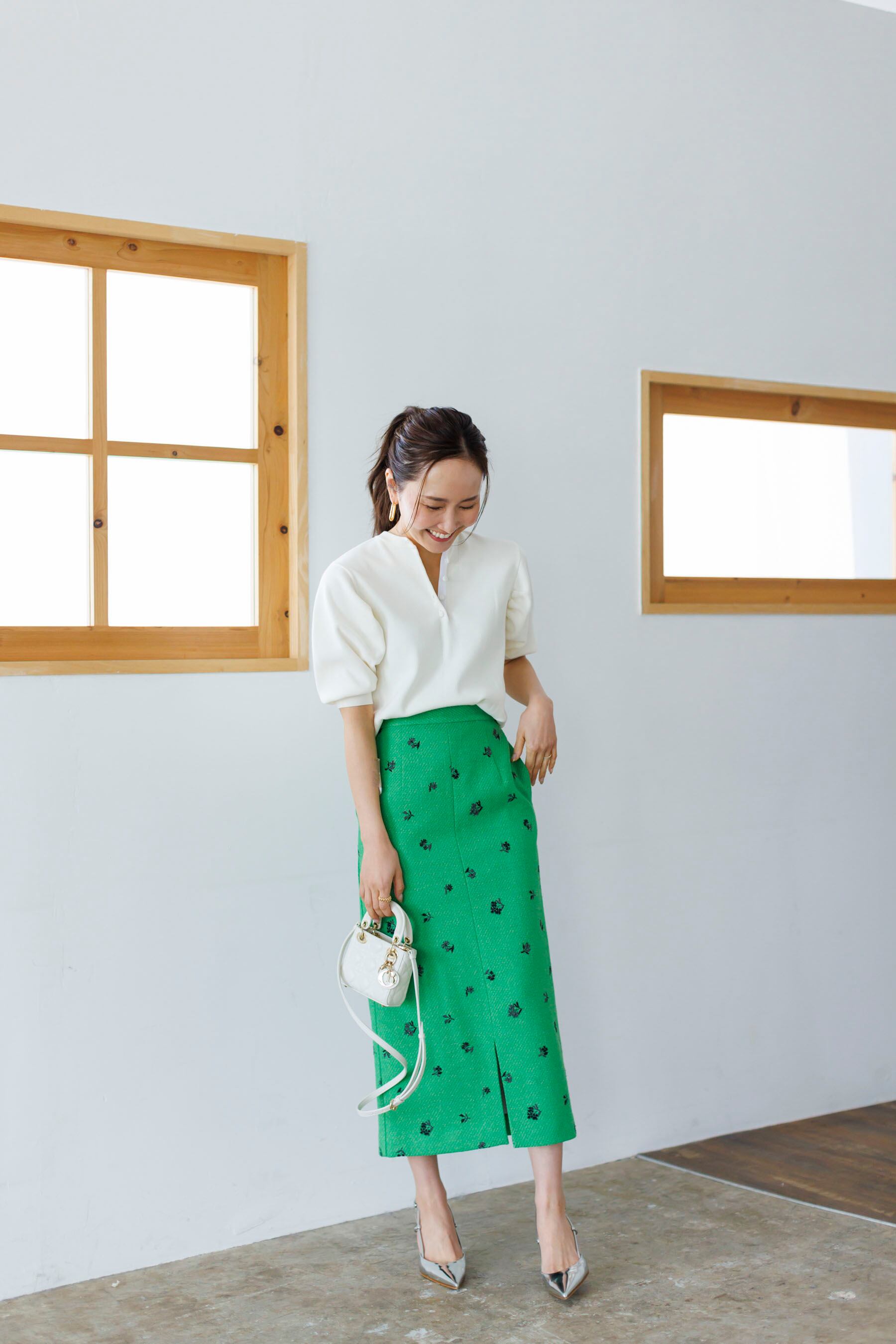 お値下げ！ bluelea tweed tight skirt ホワイトの通販 by hina  