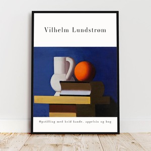 Vilhelm Lundstrom "Arrangement with white jug, orange and book"