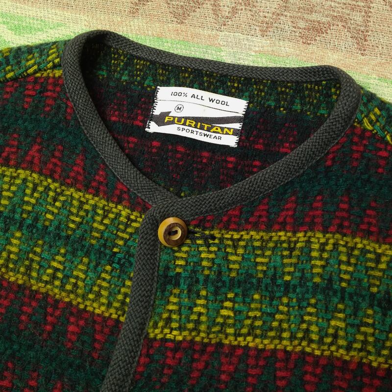 60s PURITAN Woven Wool Knit Jacket Cardigan （M） | Wonder Wear