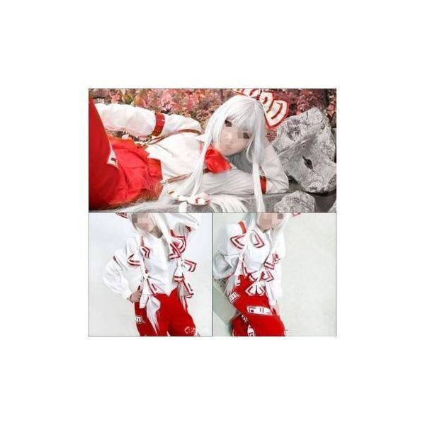 DK292東方project ☆東方永夜抄☆藤原 妹紅ウイッグ+コスプレ衣装・完全オーダーメイド K292 東方project 東方永夜抄 藤原 妹紅 風 コスプレ衣装+ウィッグ