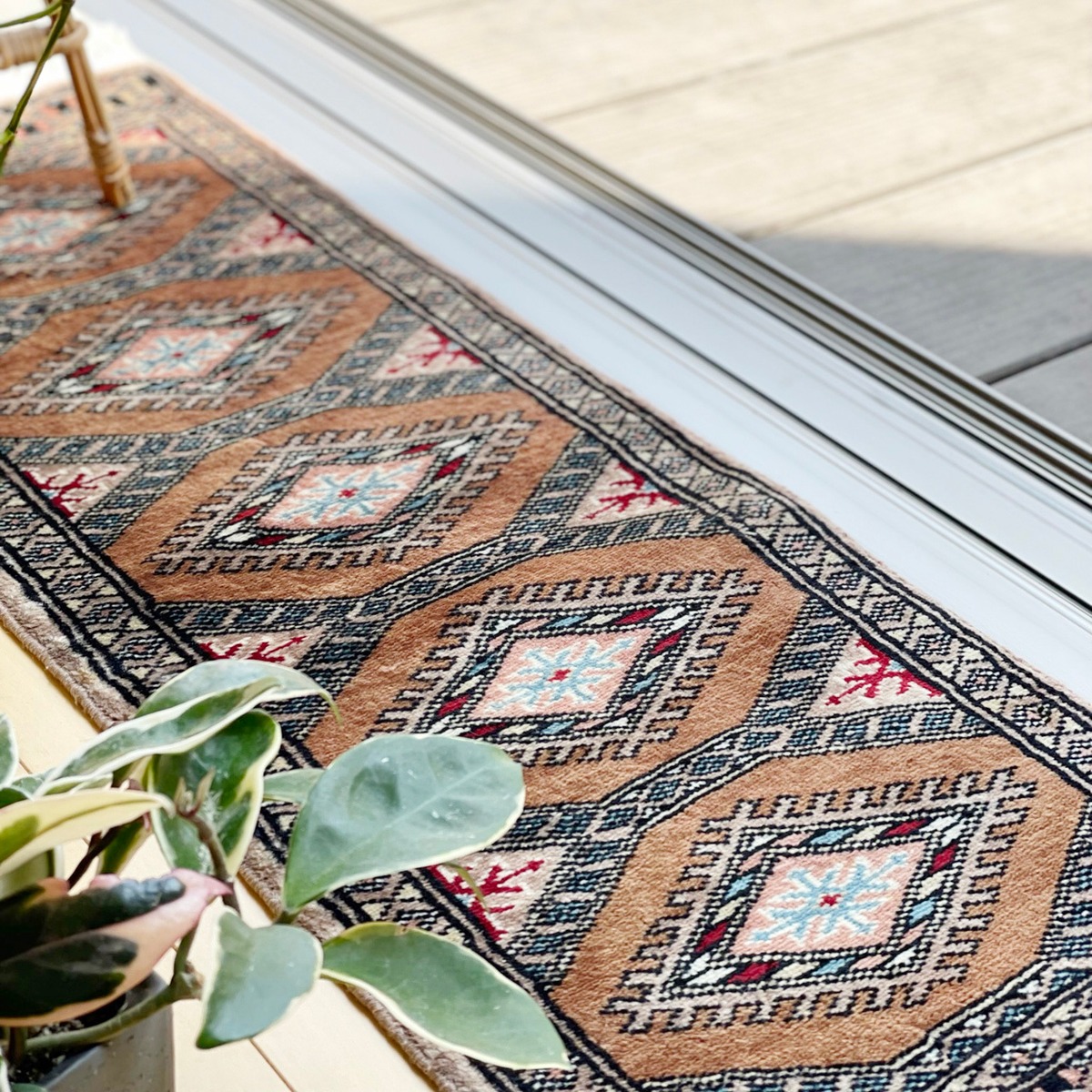 ヴィンテージラグ｜ランナー vintage rug runner * キャメルブラウン camel brown [rra005] ラグの間