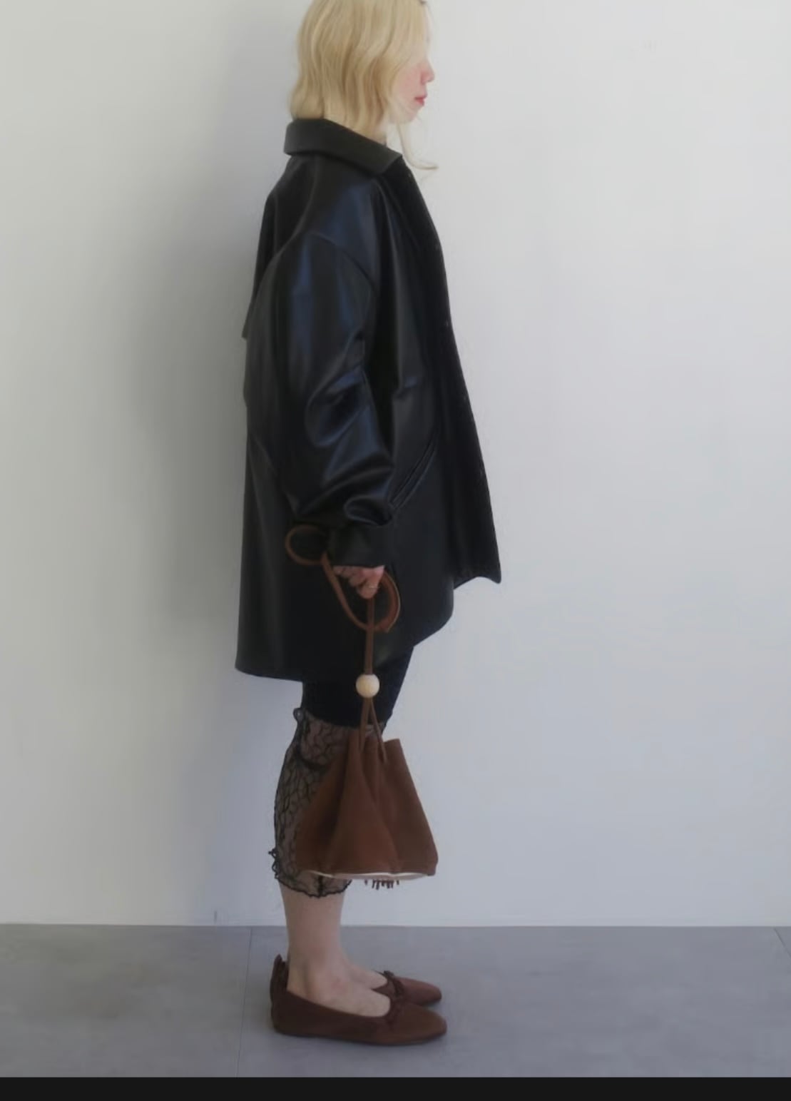 DECO fake leather open jacket | AAR