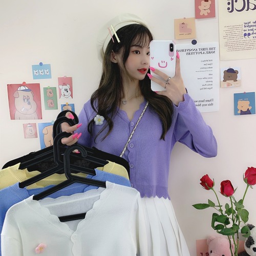 ✞ カラーレースVネックスリムニットカーディガンジャケット ロング ピュア ✞ゴスロリ SM ミリ 甘ロリ クラロリ 和ロリ エレガント 黒ロリ 姫ロリ 華ロリ BB-BB58461414405