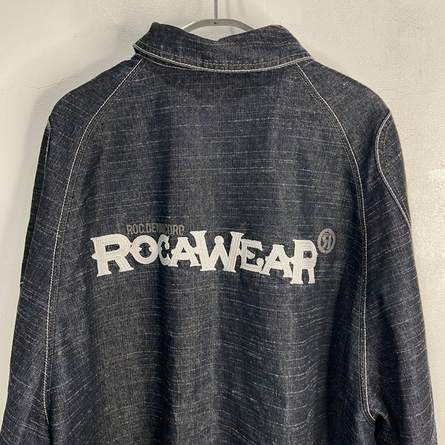 『送料無料』Roca wear ロカウェア　デニムスタジャン　ビッグロゴ　XL エルボパッチ