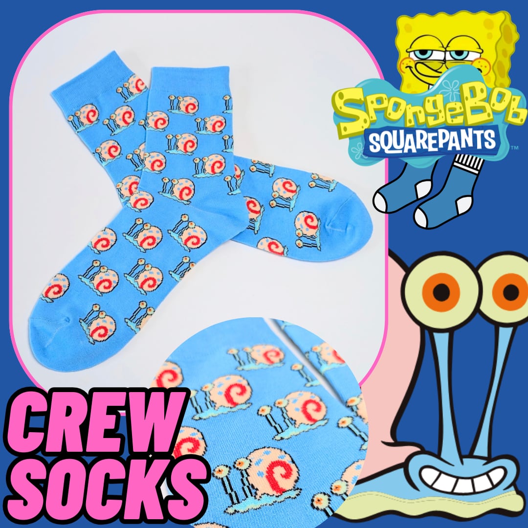 【 crew socks / クルーソックス 】SpongeBob SquarePants ( スポンジボブ ) / ゲイリー 靴下 / ソックス〚アメリカン雑貨 アメトイ〛