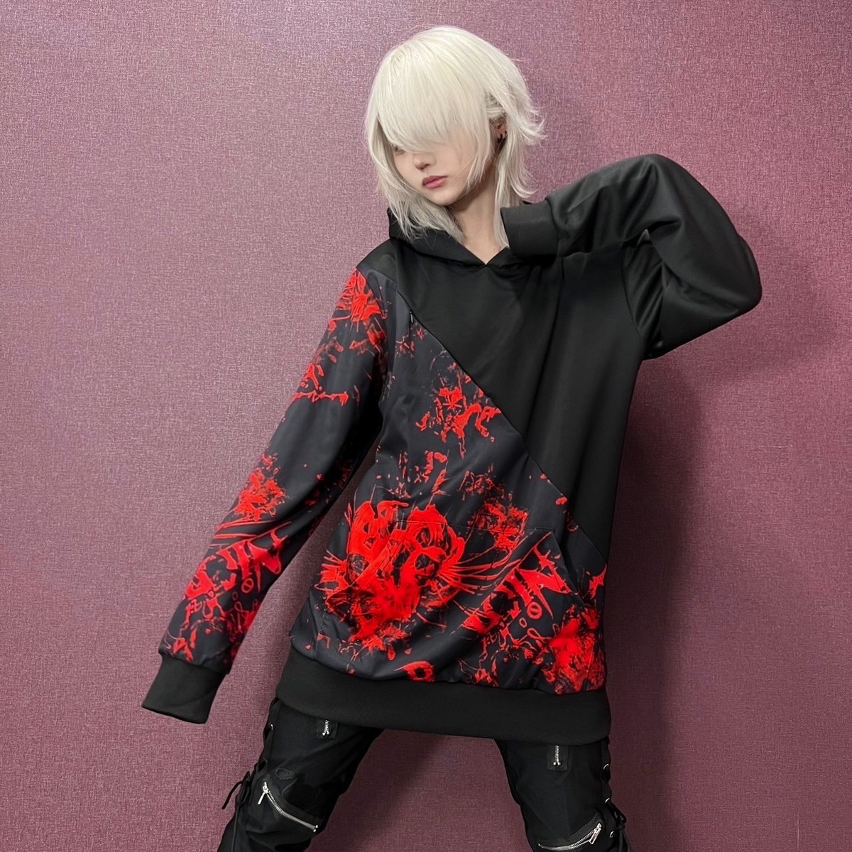 フロントジップ付き 斜めTWO-TONE PARKA【彼岸花】 | NIER CLOTHING