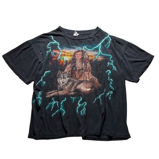 vintage 1990’s AMERICAN THUNDER “Indian&Wolf” tee