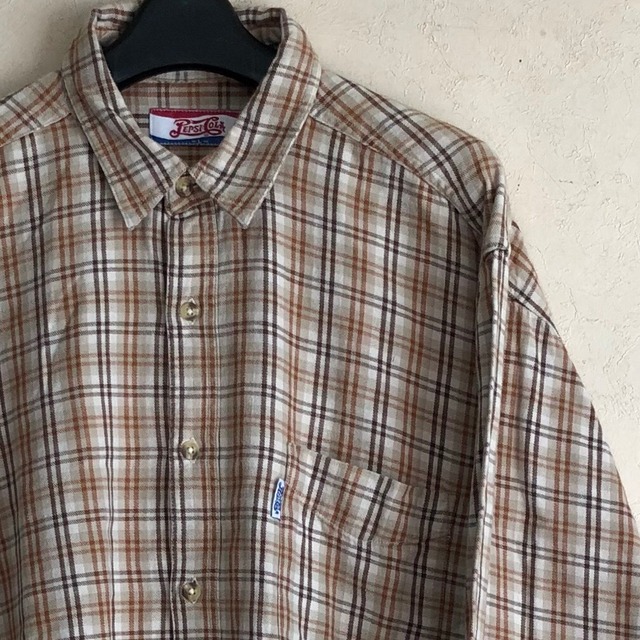 【Lサイズ】PEPSI-COLA ネルシャツ チェック柄 純正タグ 大きめサイズ　企業ものの古着