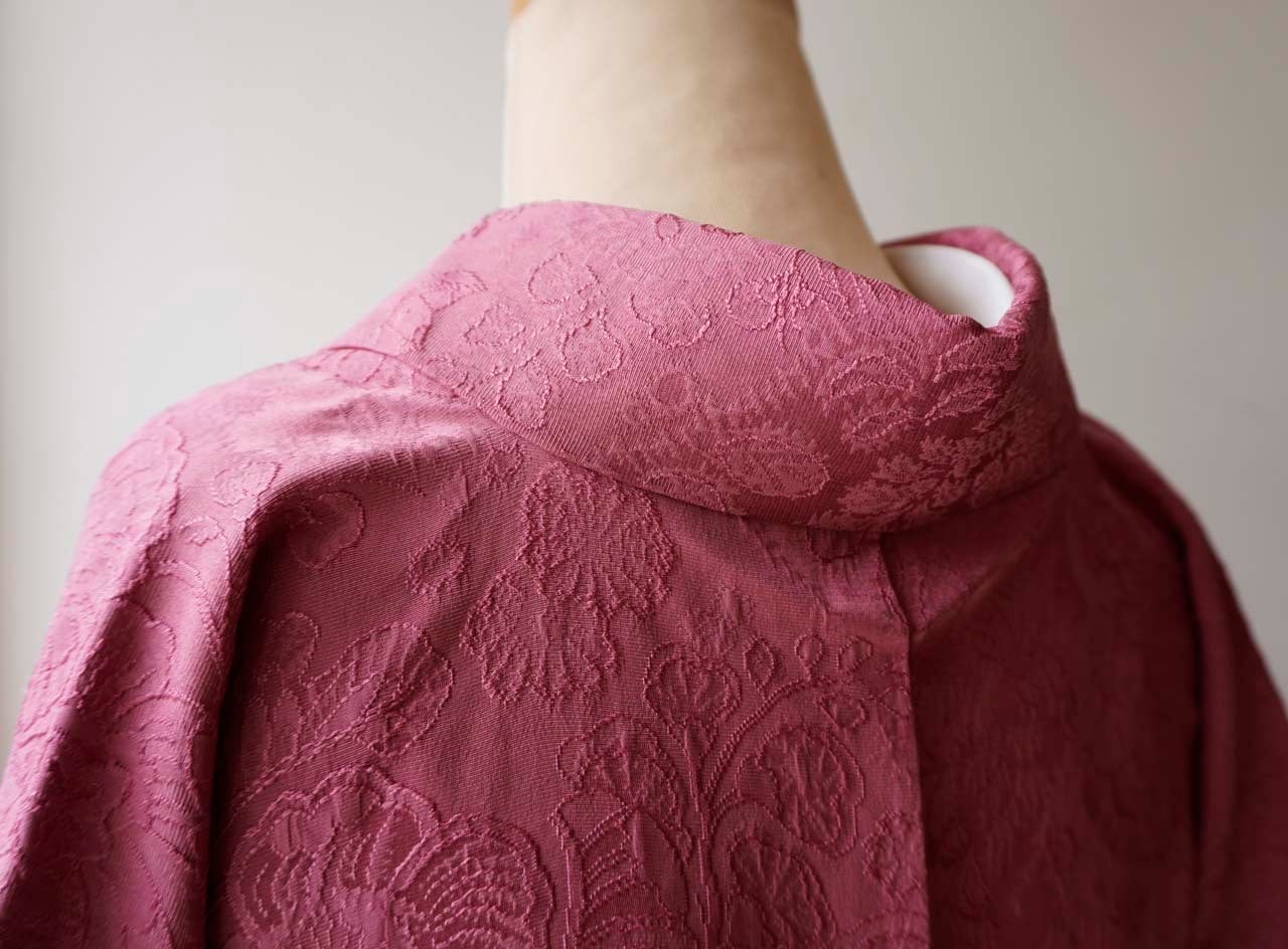 袷】躑躅色 辻が花地紋 色無地 | 大山キモノ・ちぇらうなぼるた