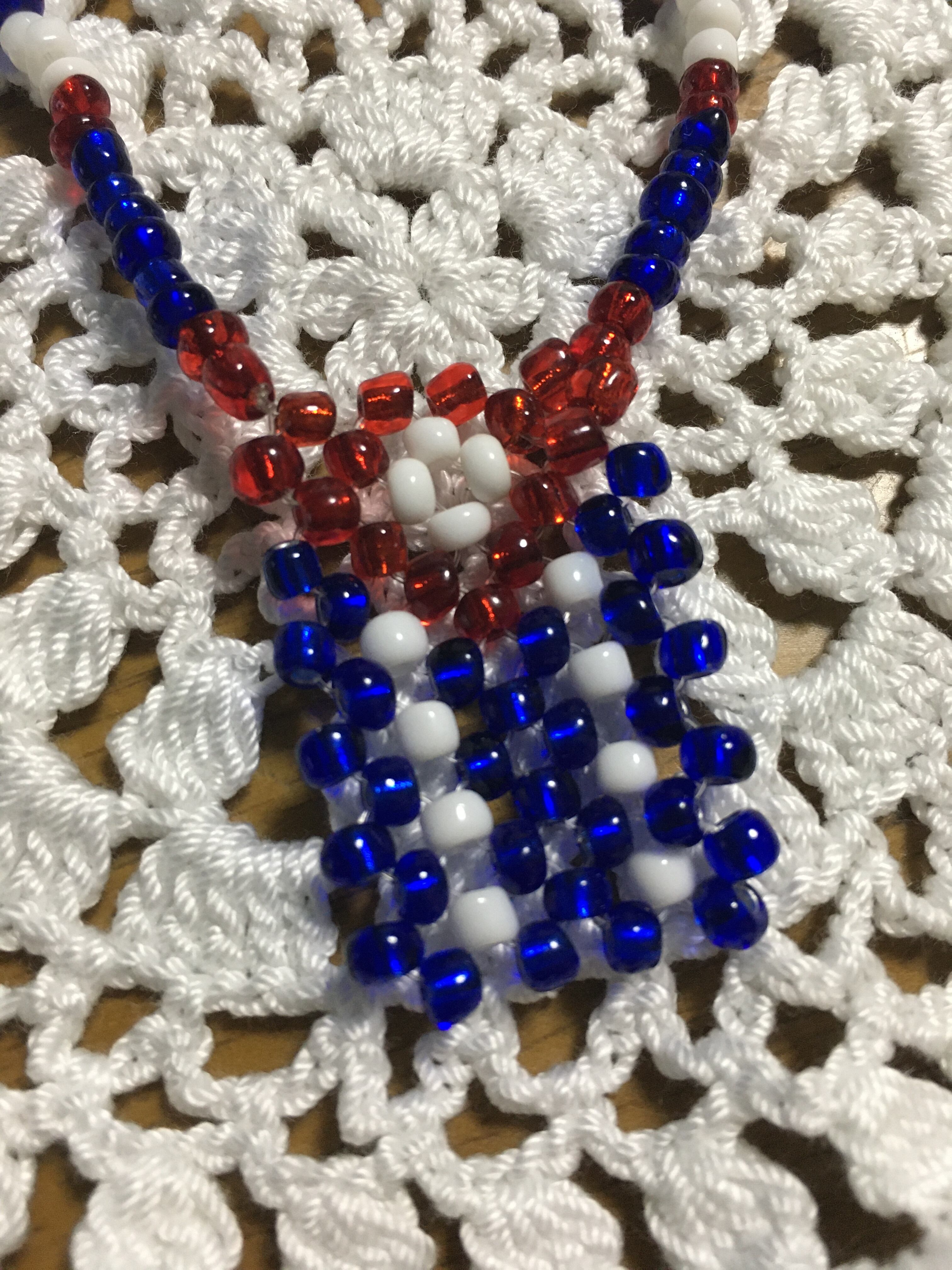 キューバ国旗ビーズネックレス 送料込 Color Esperanza