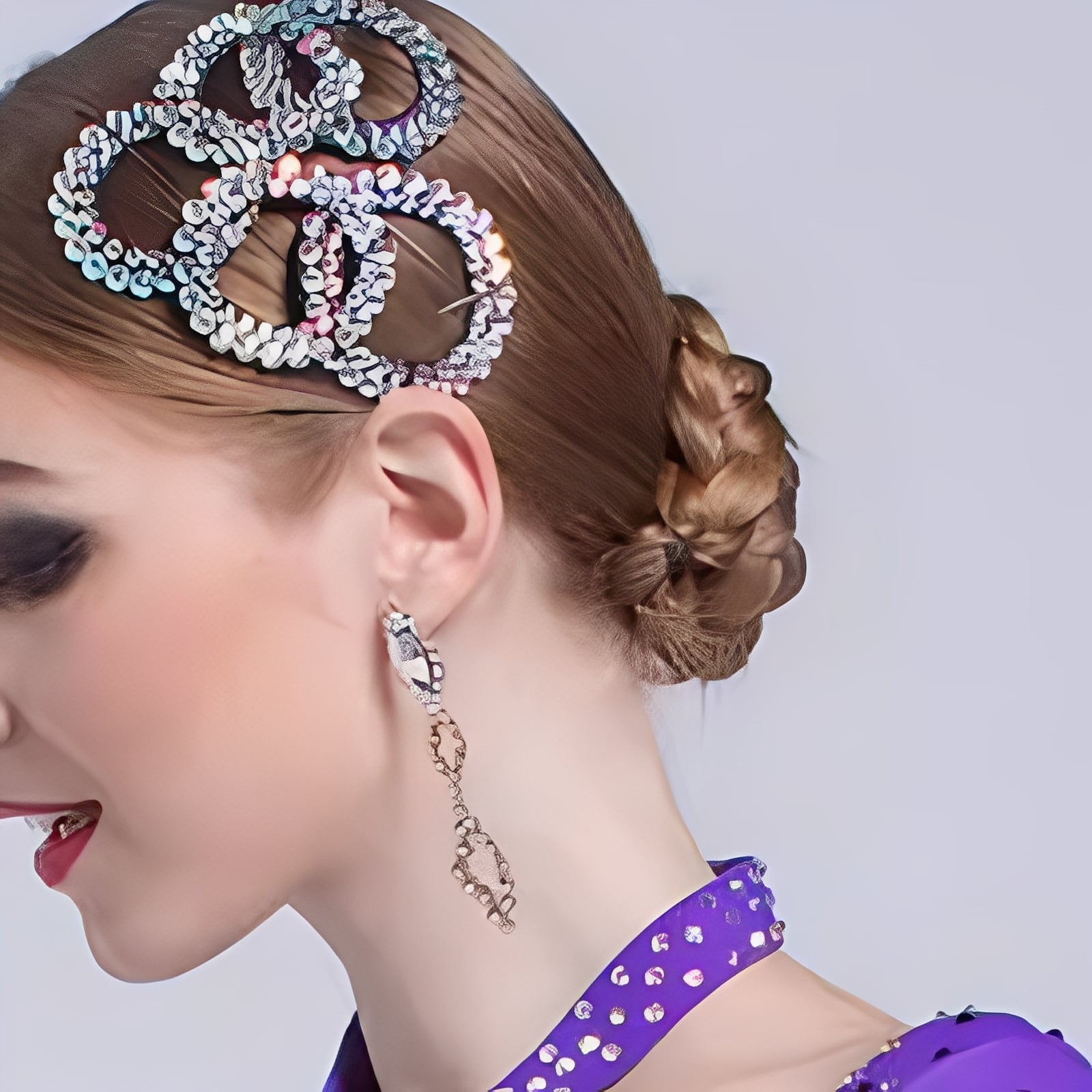 ラインストーン ヘアクリップ ビジュー ダンスヘッドピース ds1111