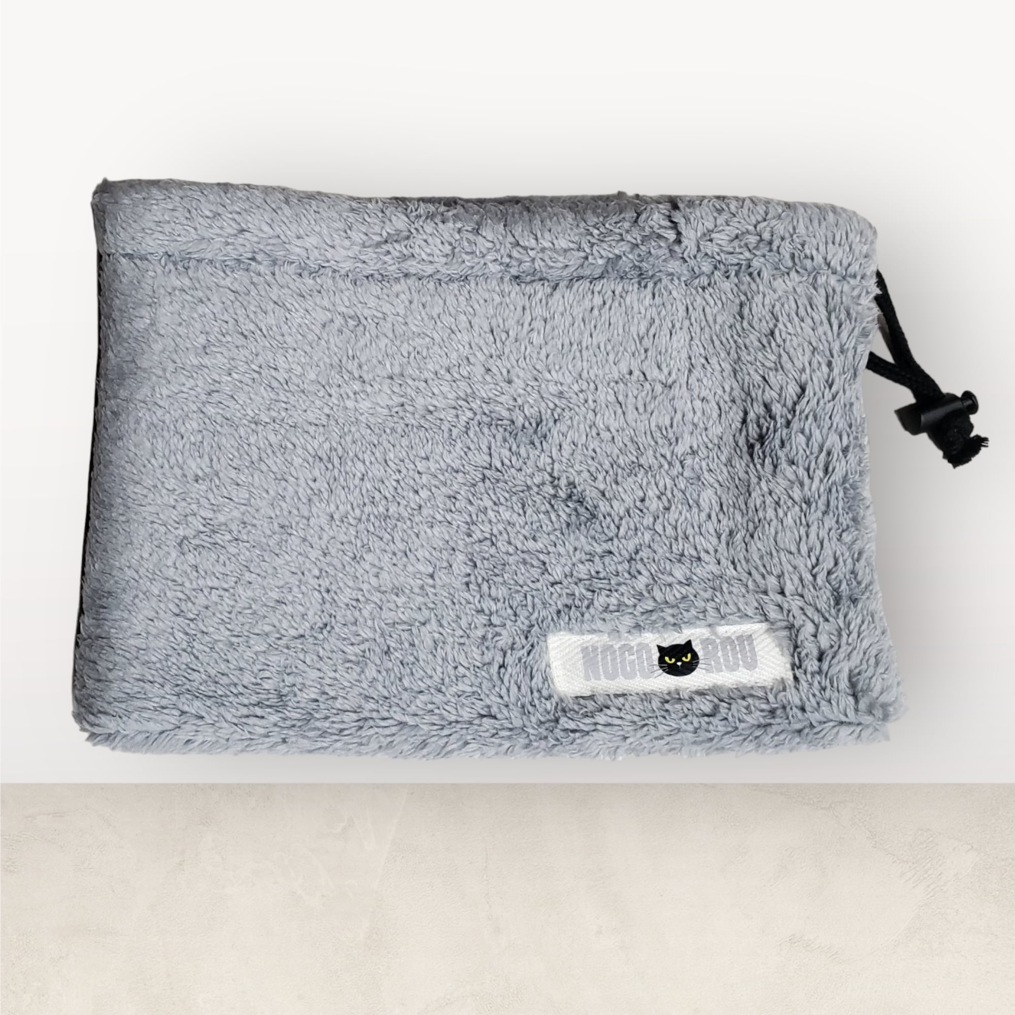 男女兼用 暖か総ファーネックウォーマー ライトグレー