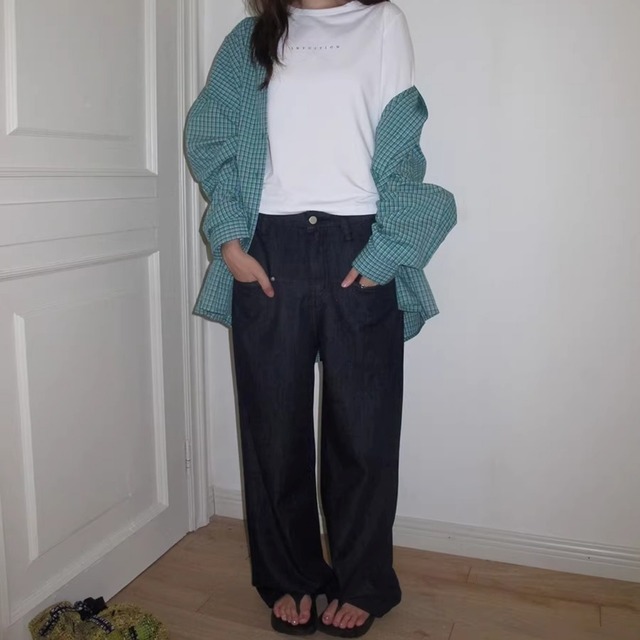 トラッドチェックルーズシルエットシャツ 1col   R01832