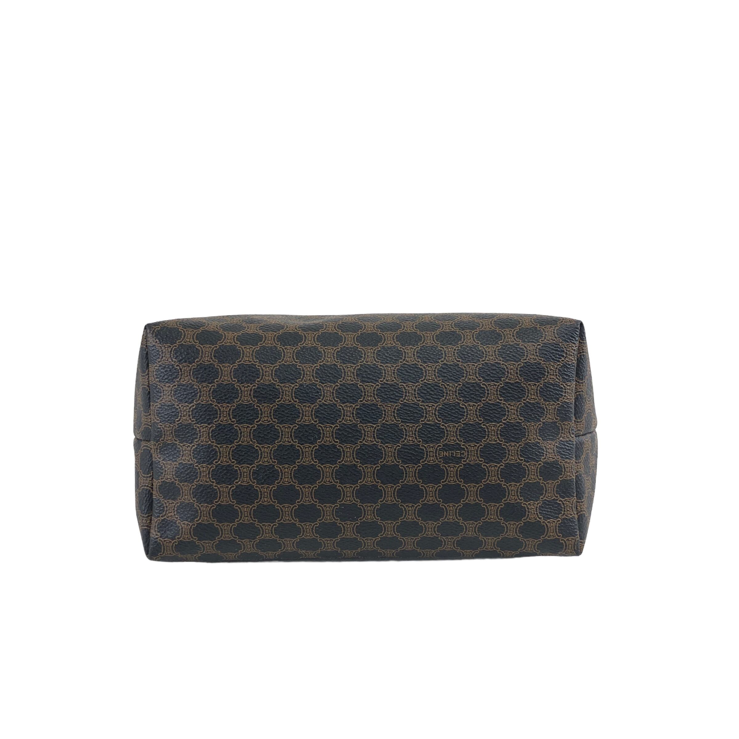 CELINE セリーヌ バニティバッグ 黒マカダム トリオンフ ヴィンテージ CELINE セリーヌ バニティバッグ 黒マカダム トリオンフ ヴィンテージ