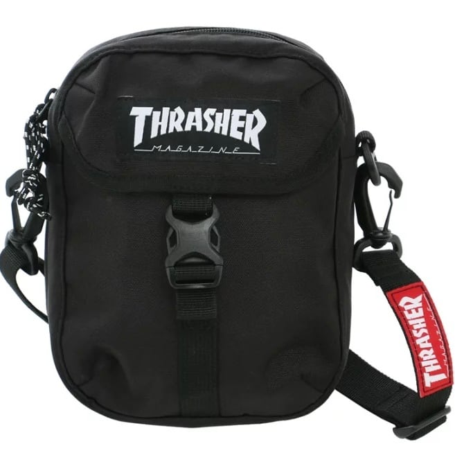THRASHER (スラッシャー) ミニショルダーバッグ ポーチ 撥水 ブラック/ホワイト THR-168