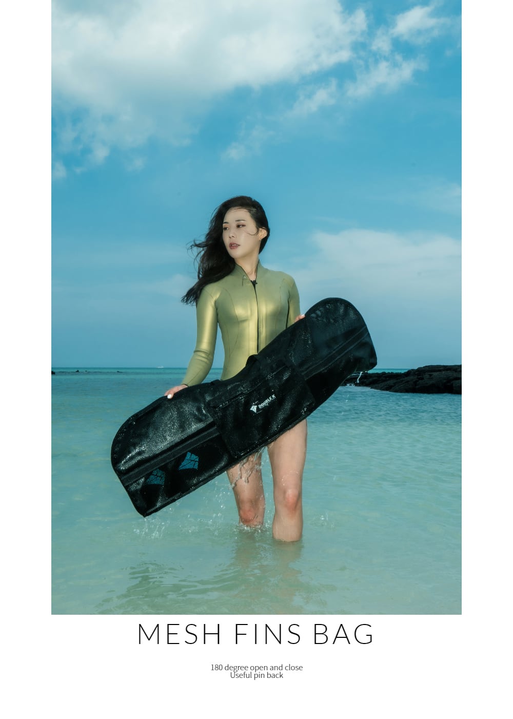 DoubleK ブラックメッシュ ロングフィンバッグ ダブルK | フリー