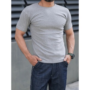リブニットラウンドネックTシャツ 225813