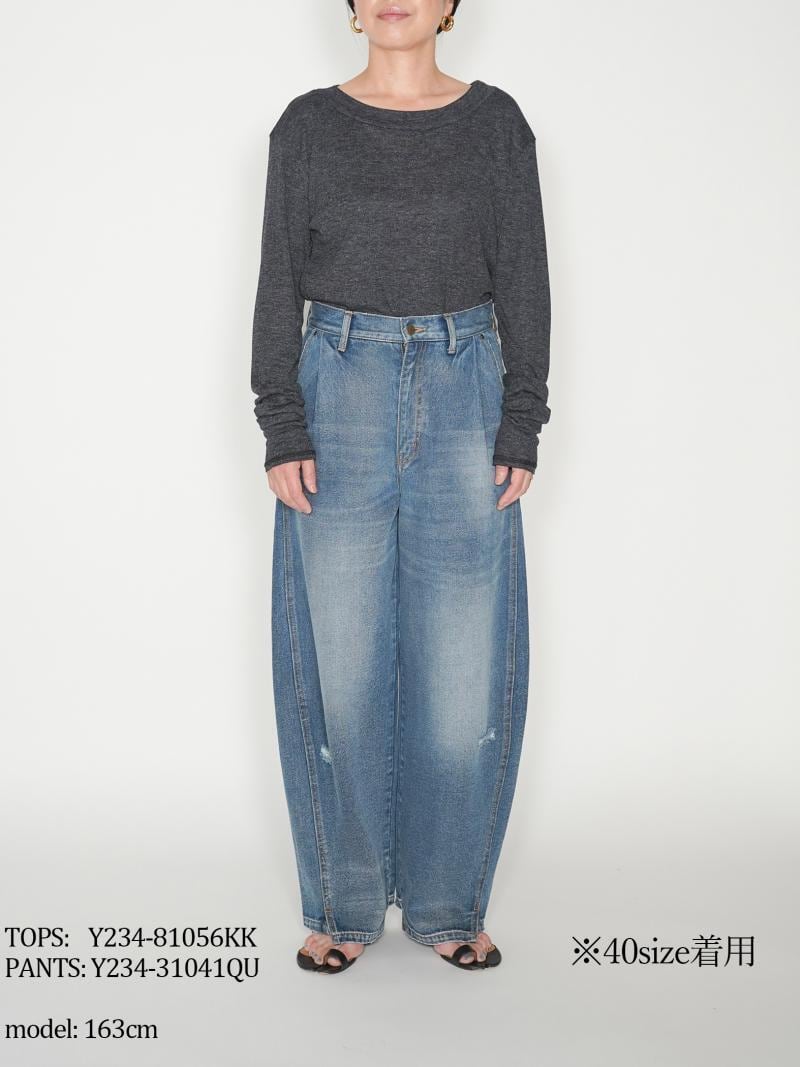 【YENN】カーブデニム/CURVED SEAM DENIM PT[Y234-31041QU]