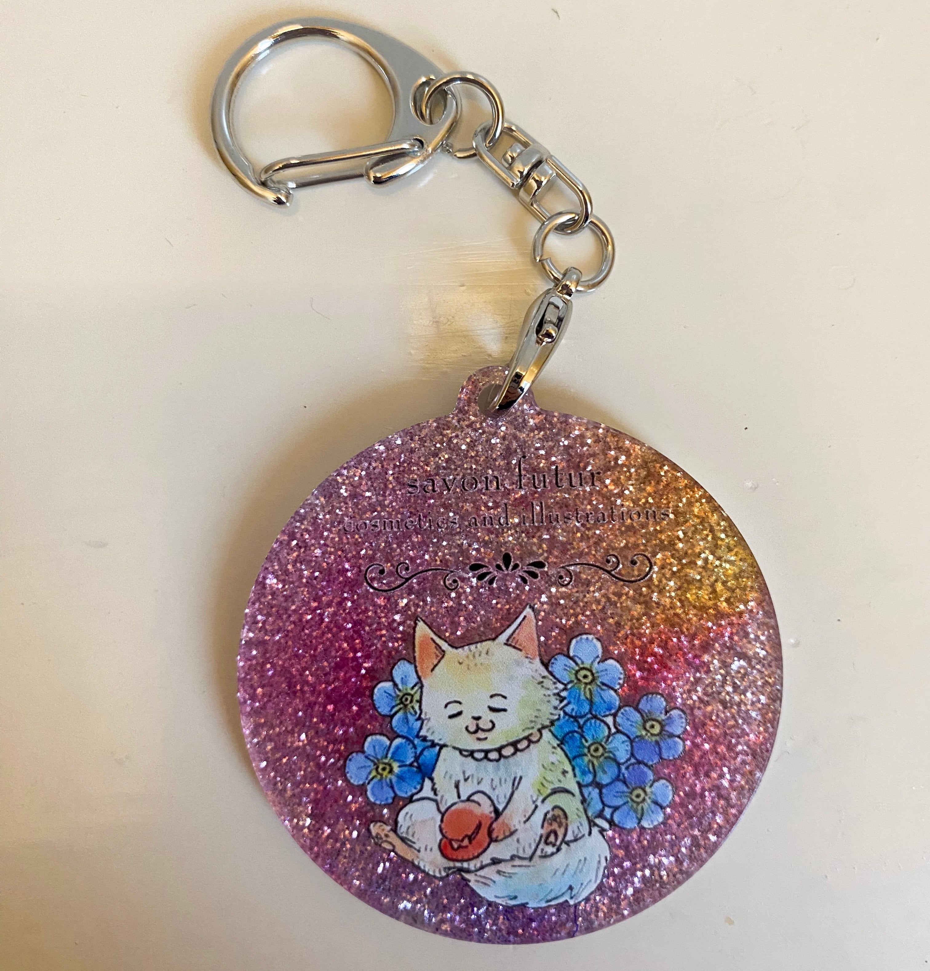 キラキララメアクリルキーホルダー / ねこ