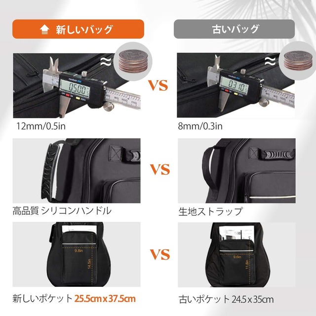 CAHAYA 【12mmスポンジ】 ギターケース アコースティックギター ギグバッグ 軽量 ソフト ケース フォークギターバッグ 大容量ポケット付き 頑丈 耐久 全体 改善 リュック型 肩掛け 手提げ (白いストライプ付き) CY0149